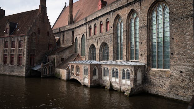 Explore the historic architecture of the Hospital of Saint John in Bruges, Belgium.